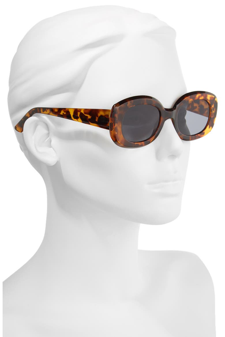 48mm Small Square Sunglasses, Alternate, color, TORT