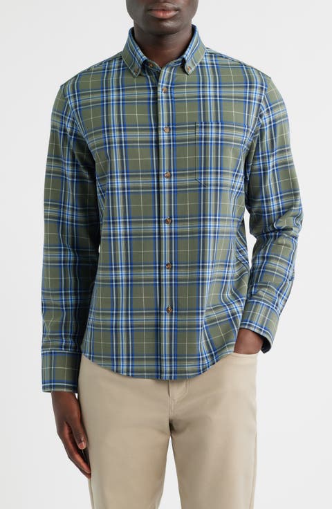 City Trim Fit Plaid Flannel Button-Down Shirt