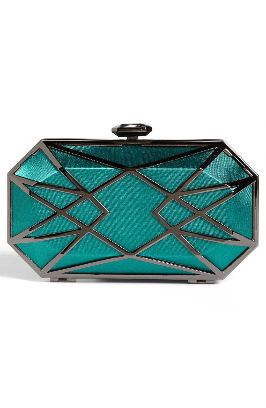 Metal Clutch, Alternate, color, EMERALD/ GUNMETAL