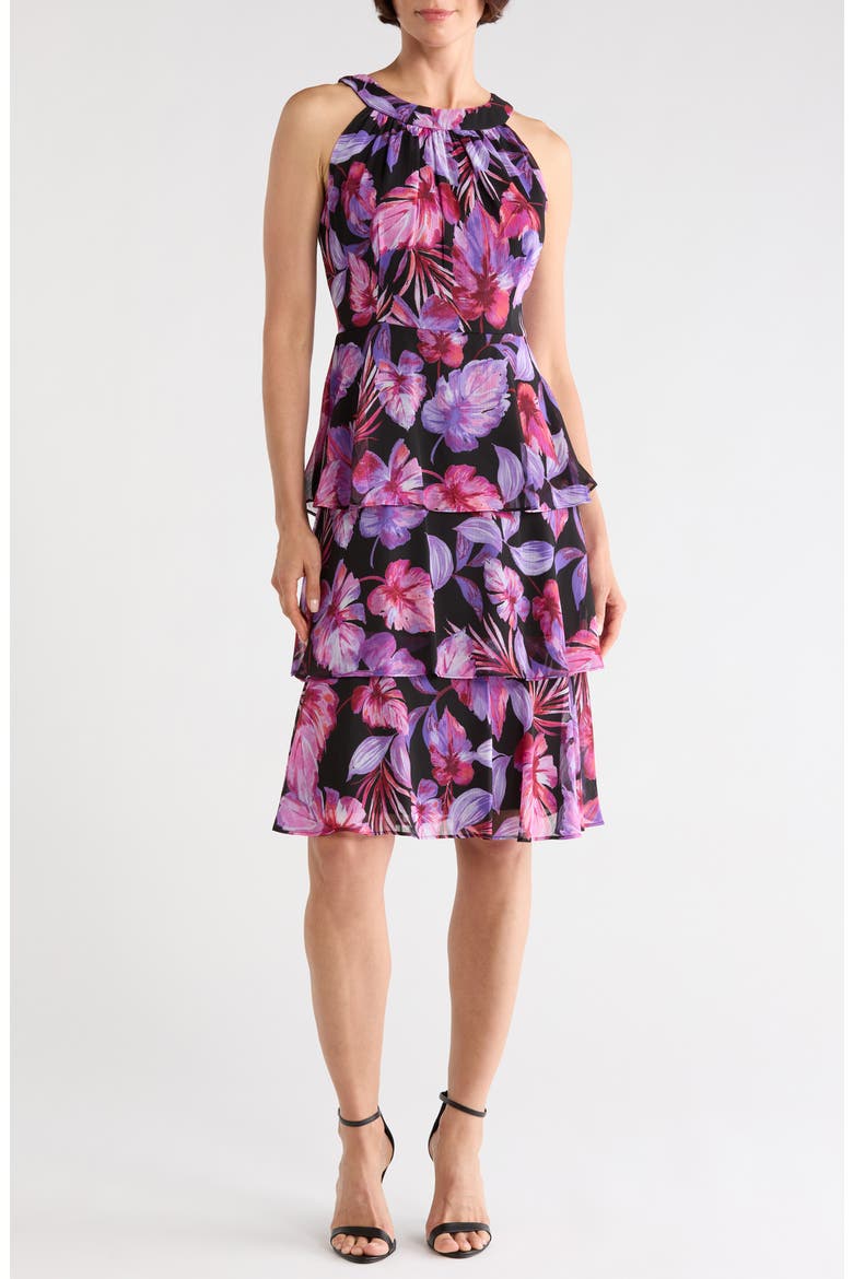 Tiered Yoryu Sleeveless Dress, Main, color, MAGENTA