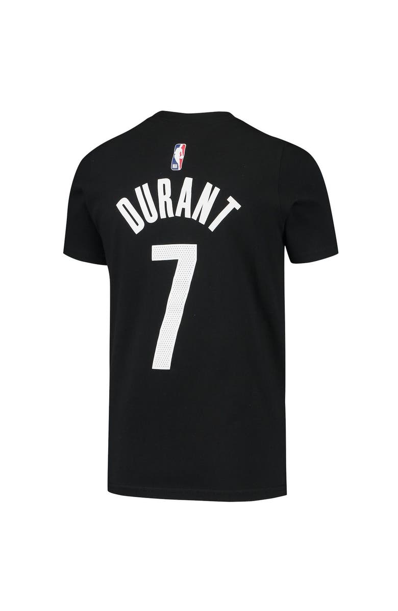 Nike Youth Nike Kevin Durant Black Brooklyn Nets Logo Name & Number Performance T-Shirt, Alternate, color, 