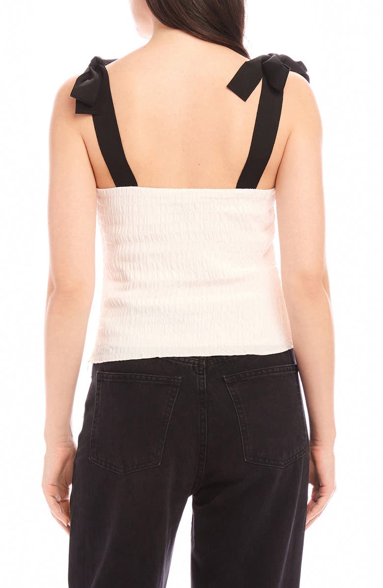 FIFTEEN TWENTY Annie Smocked Tie Strap Top, Alternate, color, Cream