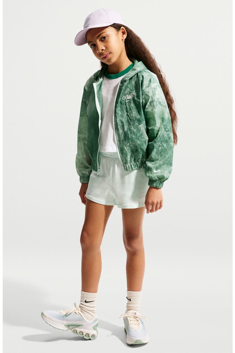 Kids' Water Repellent Track Jacket, Main, color, BARELY GREEN/ SOFT PEARL
