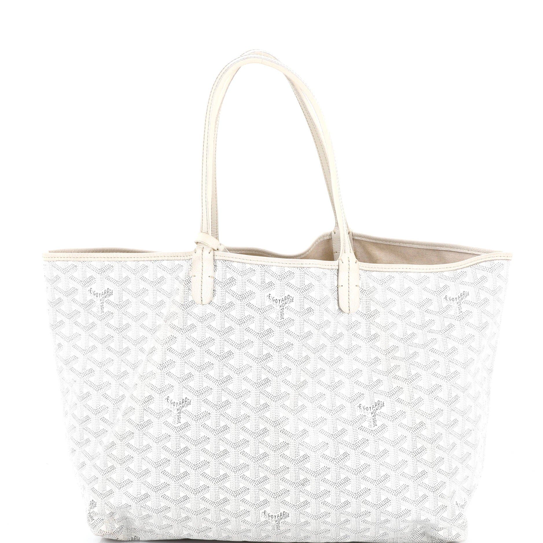 Pre-Owned Goyard Saint Louis Tote Coated Canvas PM, Main, color, White
