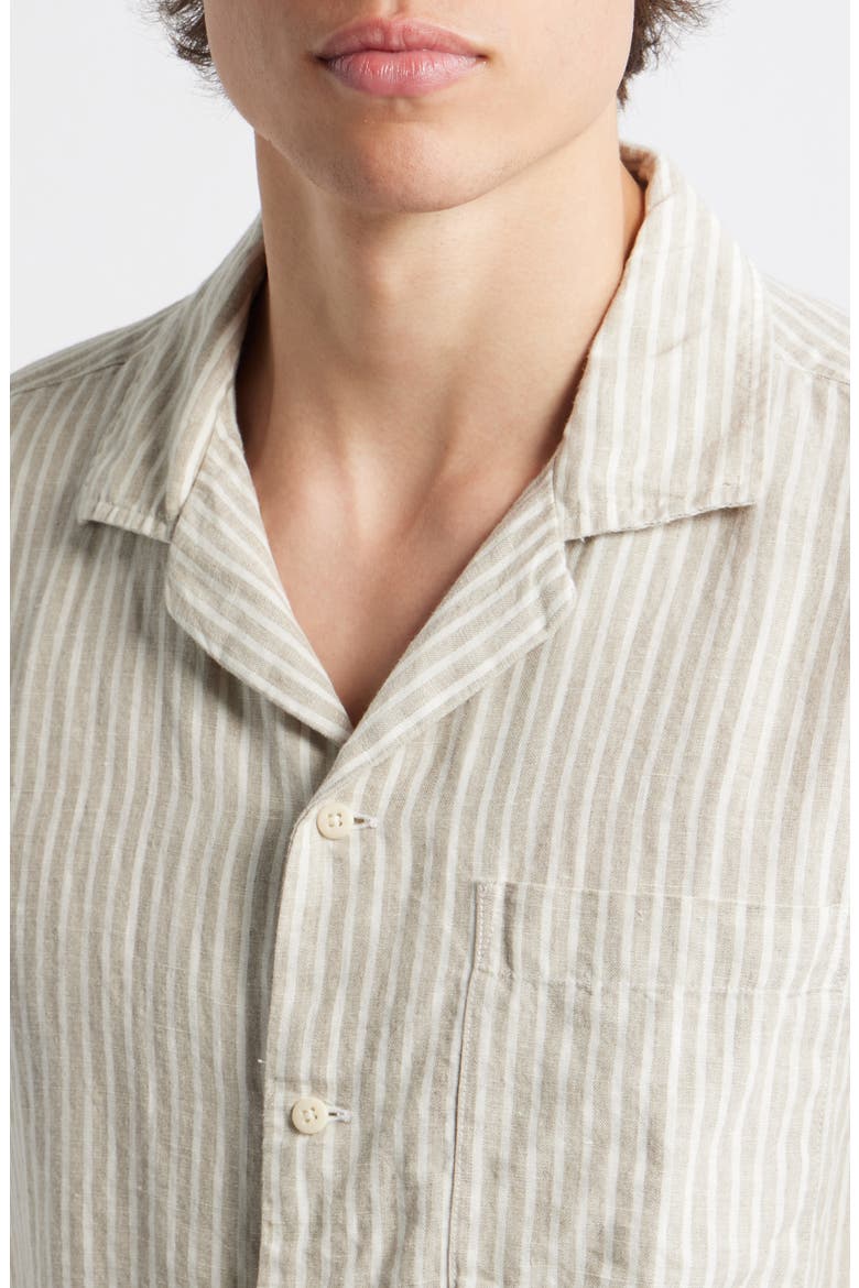 Organic Linen Camp Shirt, Alternate, color, SALTLINES