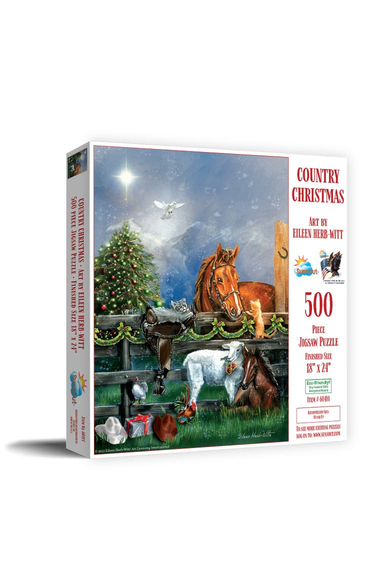Country Christmas 500 piece Jigsaw Puzzle for Adults, Main, color, Multicolor