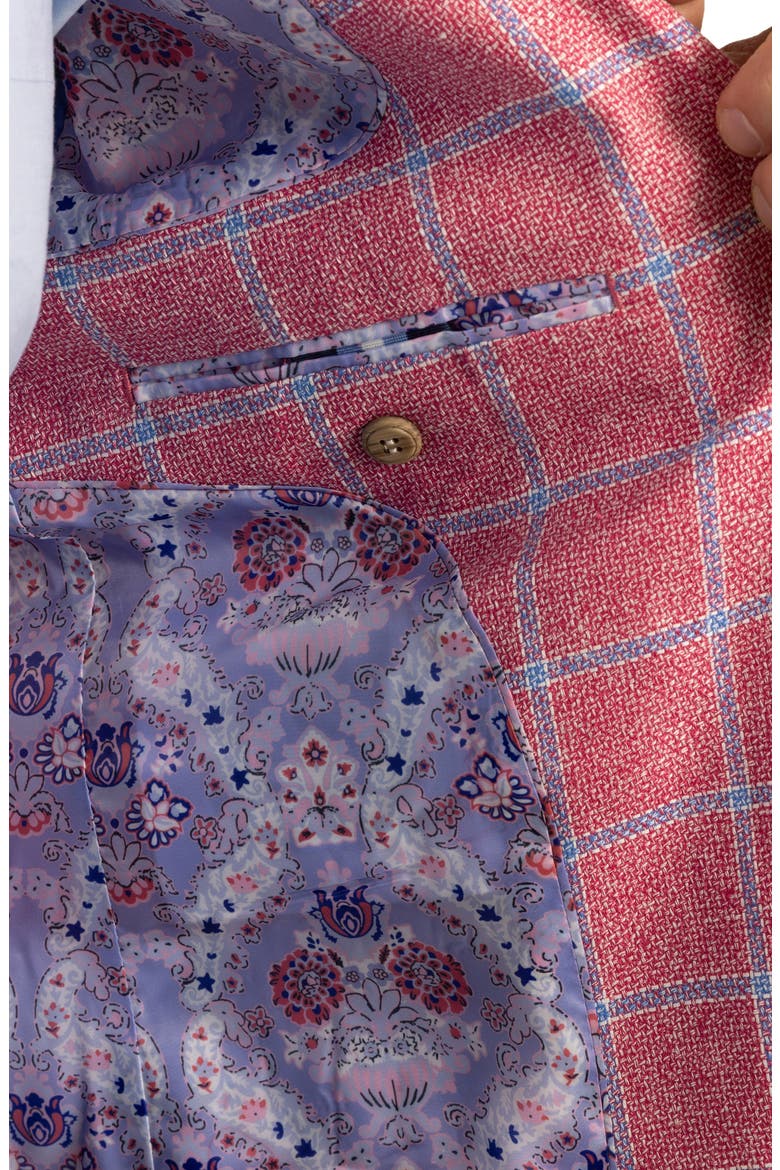 Yarn Dyed Windowpane Sport Coat, Alternate, color, SUNWASHED RED
