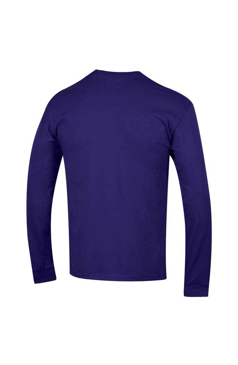 Champion Men's Champion  Purple James Madison Dukes Basic Arch Long Sleeve T-Shirt, Alternate, color, 