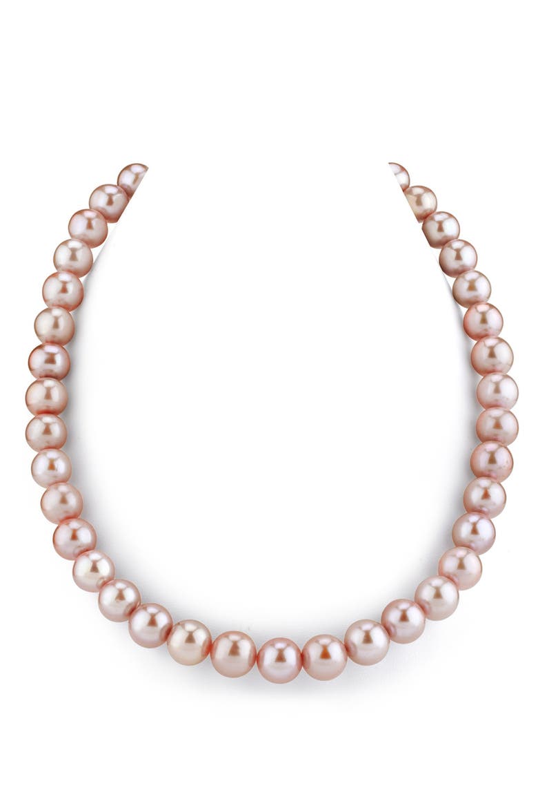 10.5-11.5mm Pink Freshwater Pearl Necklace - Premier AAAA Quality, Main, color, White Gold Clasp