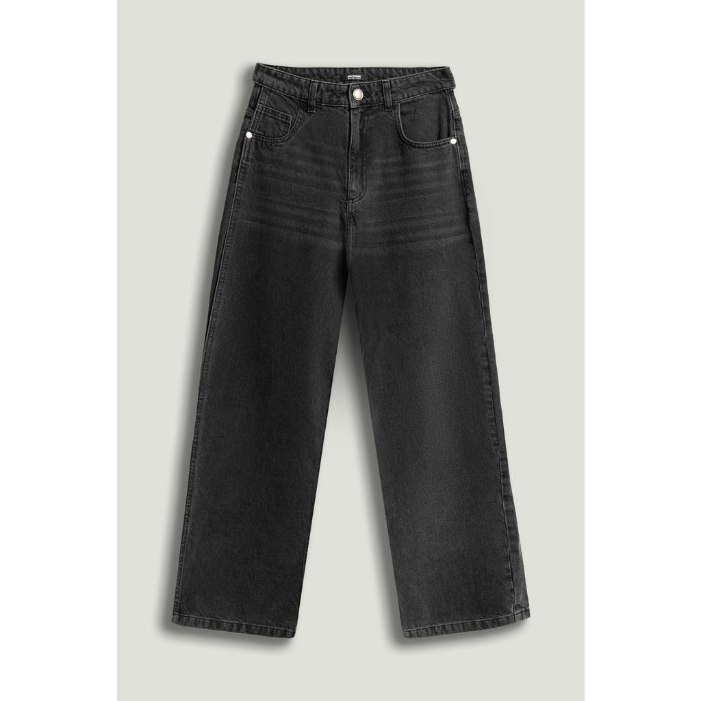 Nocturne Washed Wide Leg Jeans In Gray