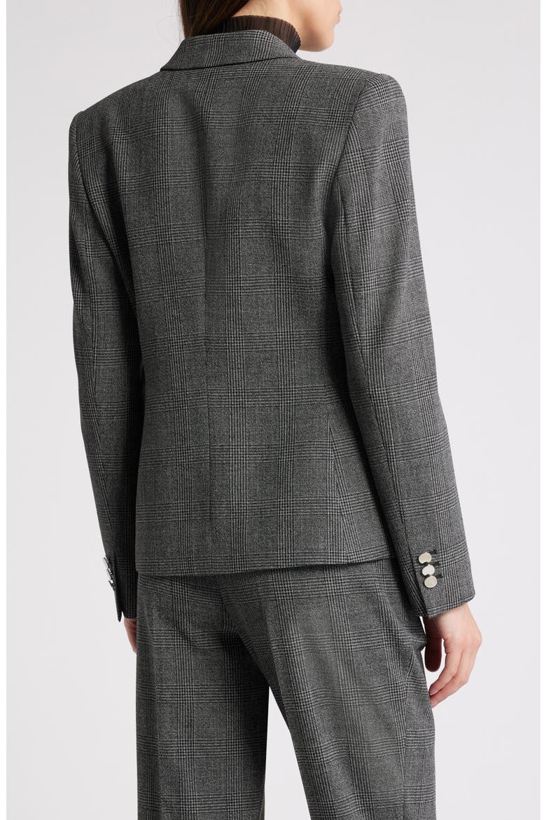 Jarinara Wrap Front One-Button Blazer, Alternate, color, CHARCOAL PLAID
