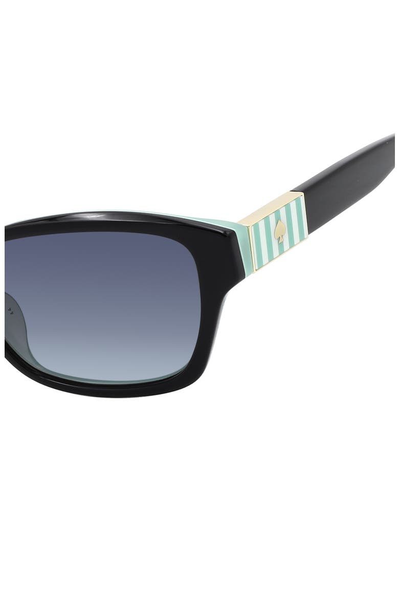 ayla 53mm gradient rectangular sunglasses, Alternate, color, BLACKGREEN/ DARK GREY SF