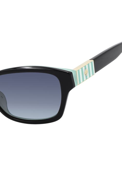 Kate Spade New York Ayla 53mm Gradient Rectangular Sunglasses In Blackgreen/dark Grey Sf