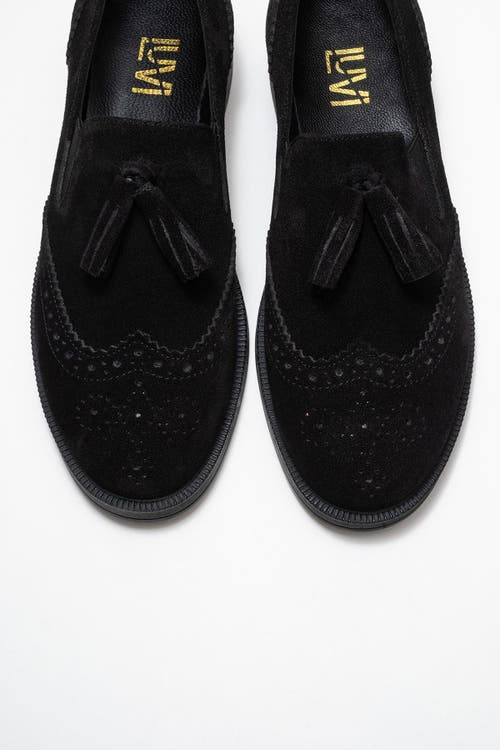 Forever & Always Shoes Alex Leather Tassel Loafers In Black