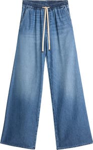 7 For All Mankind Pull-On High Waist Wide Leg Jeans