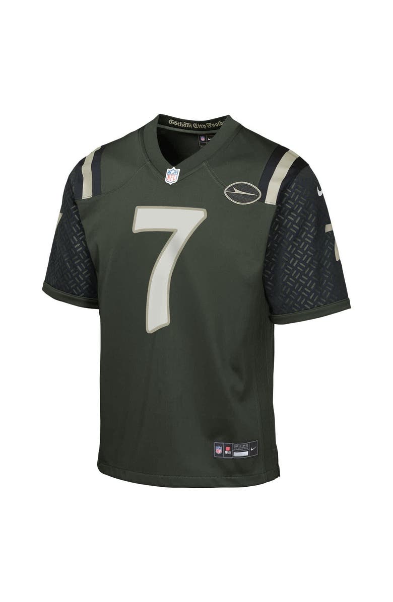 Nike Youth Nike Justin Fields Gotham Green New York Jets 2025 Rivalries Collection Game Jersey, Alternate, color, Green