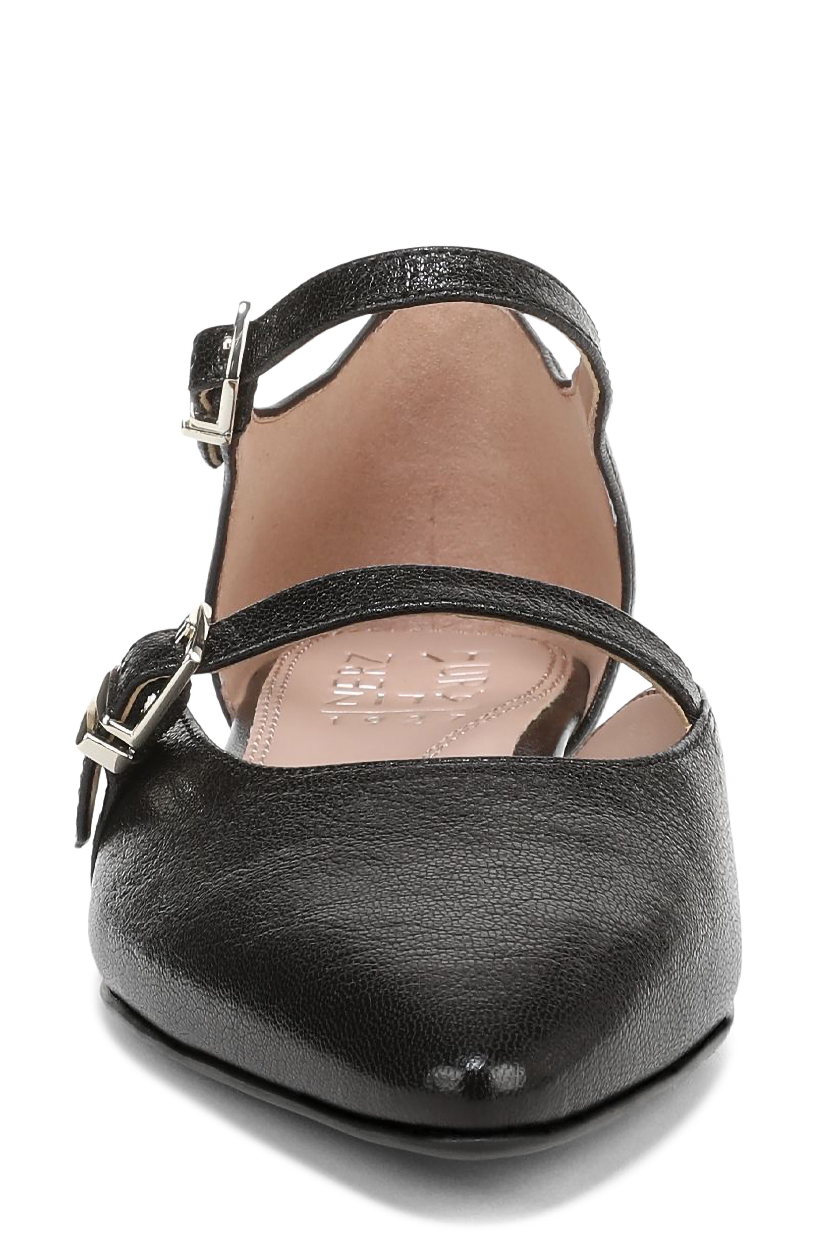 Naturalizer Harmony Ankle Strap Pointed Toe Flat, Alternate, color, Black