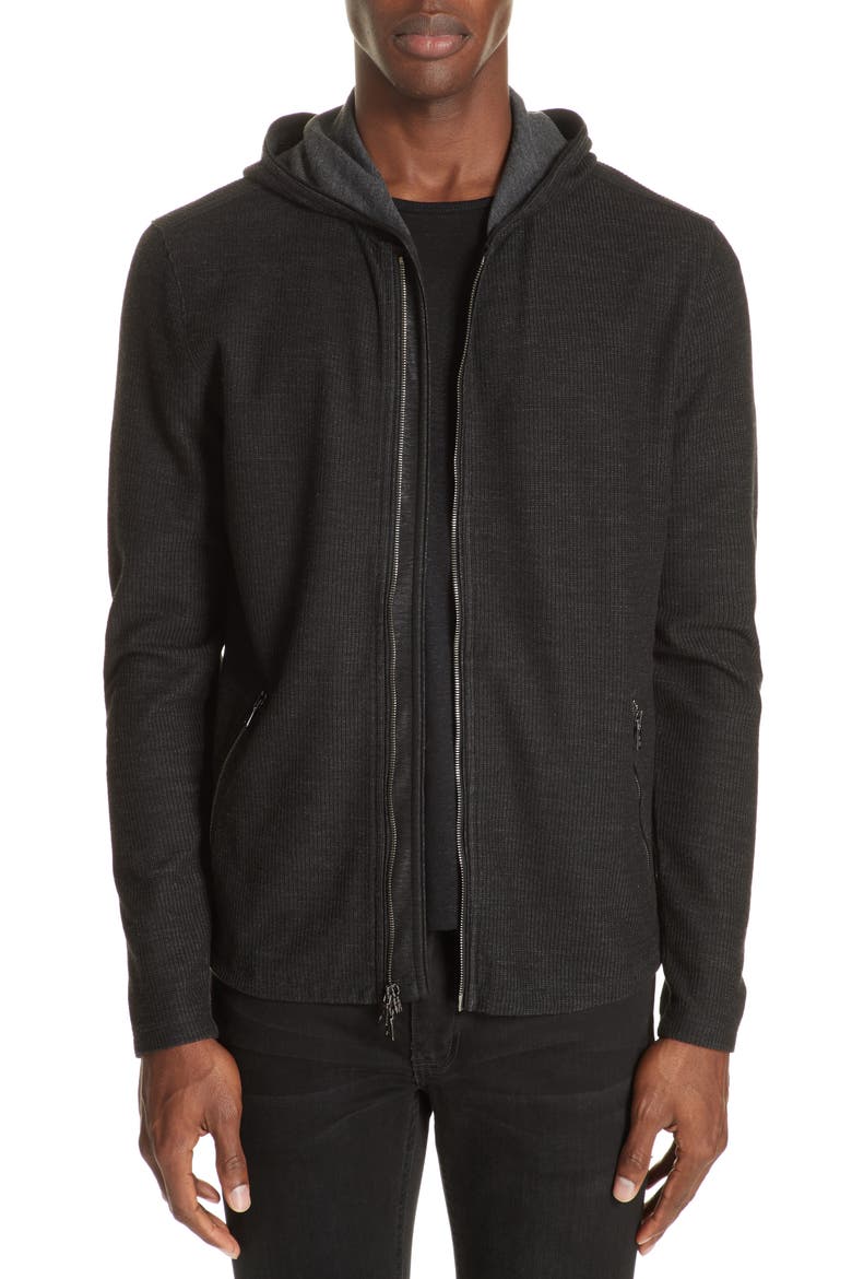 Zip Hoodie, Main, color, BLACK