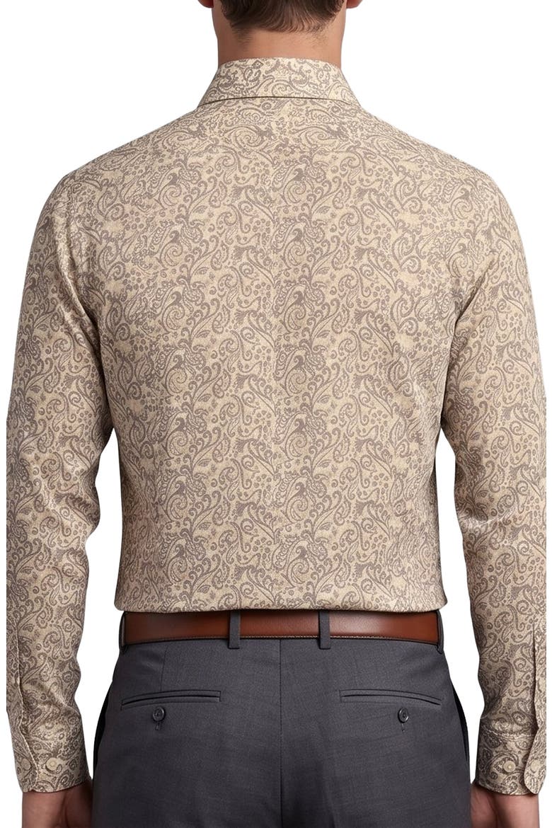 Paisley Cotton Dress Shirt, Alternate, color, TAUPE