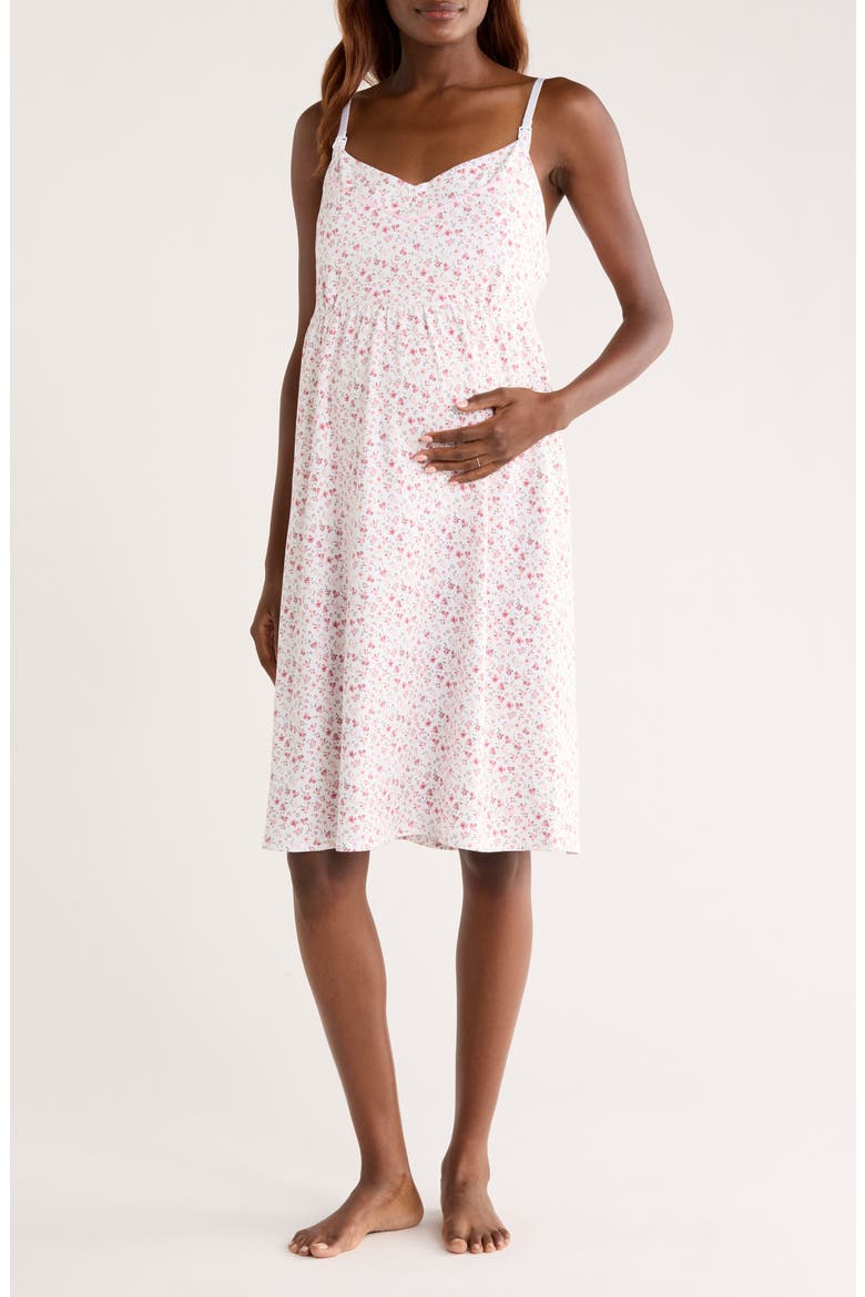 Luxe Floral Pima Cotton Maternity Nightgown, Main, color, DORSET FLORAL