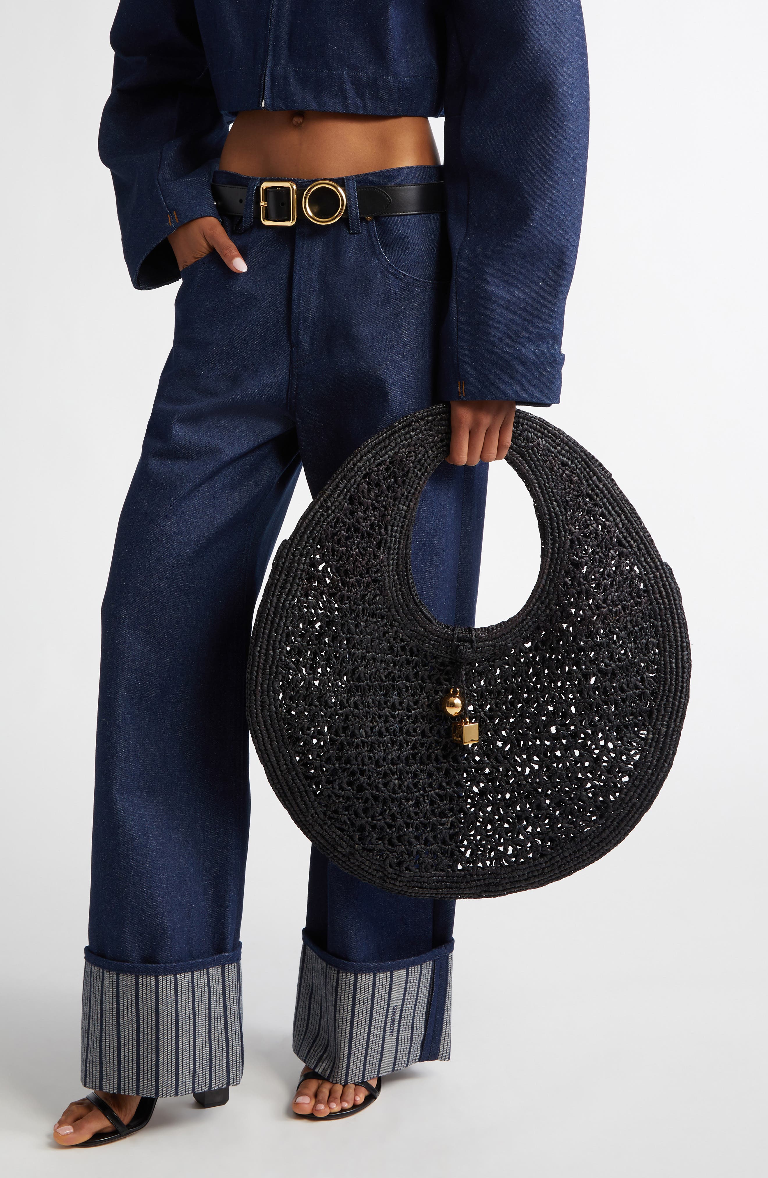 Jacquemus Le Spiaggia Round Bag, Alternate, color, 