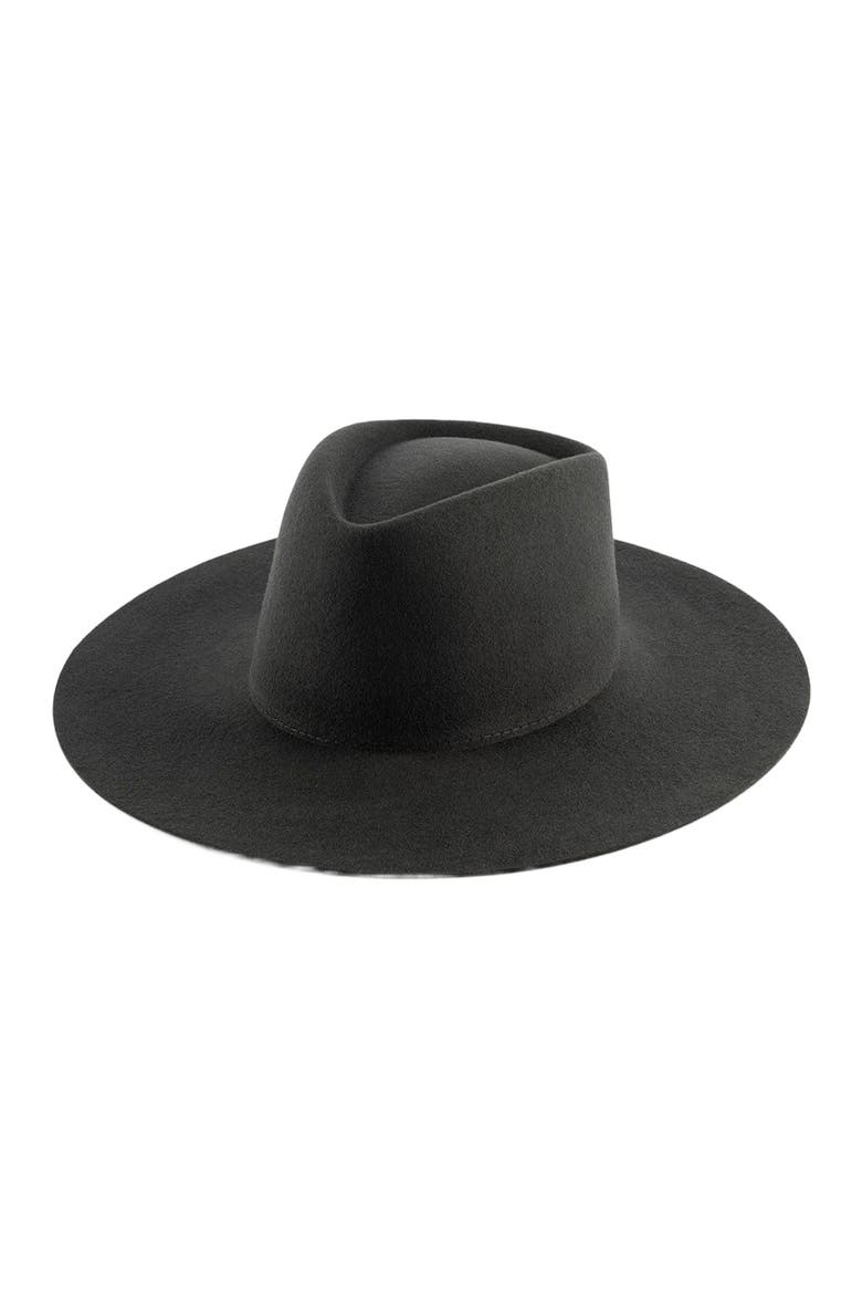 Dakota Wide Brim Felt Hat, Main, color, Dark Grey