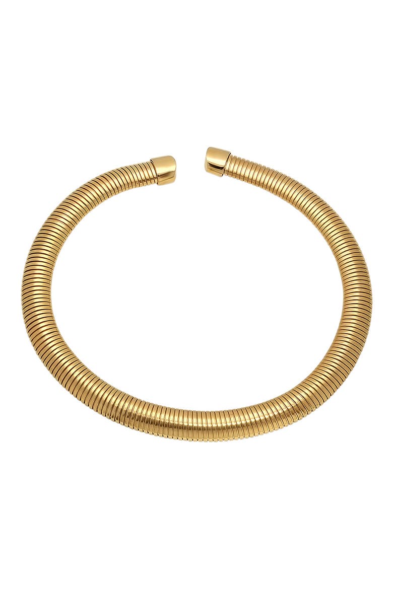 18k Gold Plated Omega Collar Necklace, Main, color, GOLD