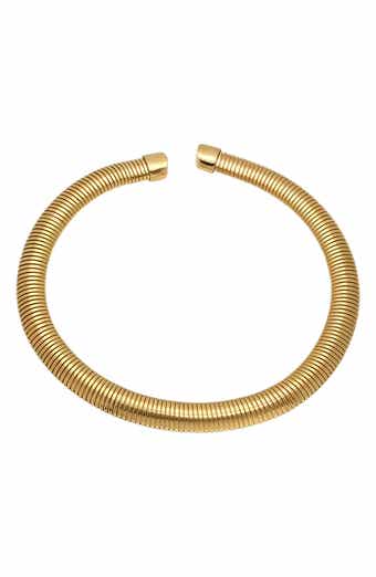 18k Gold Plated Omega Collar Necklace