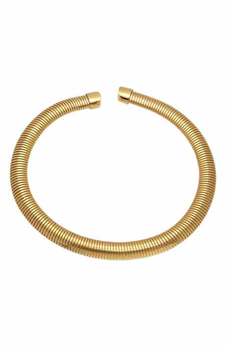 18k Gold Plated Omega Collar Necklace