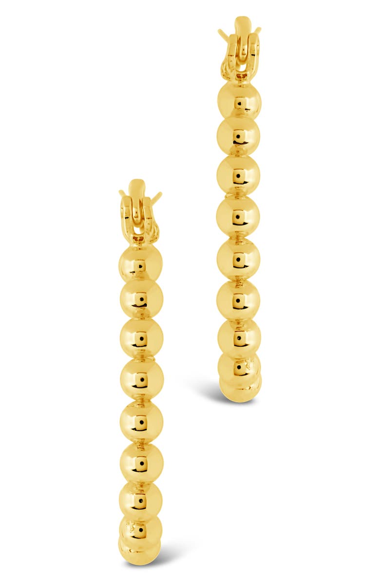 Sterling Forever Bubble Textured Oval Hoop Earrings, Alternate, color, Gold