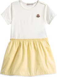Moncler Kids' Logo Patch Colorblock Jersey Dress