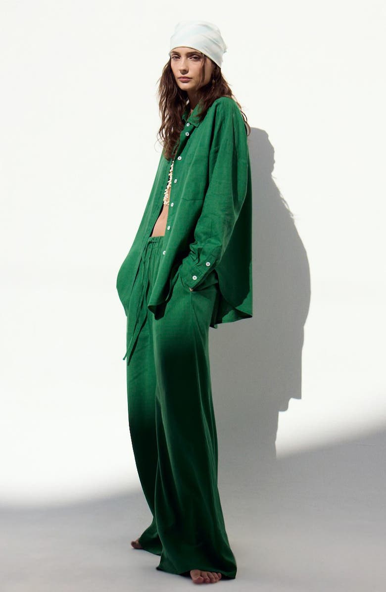 DELUC Antibes Ombré Tie Waist Pants, Alternate, color, Green