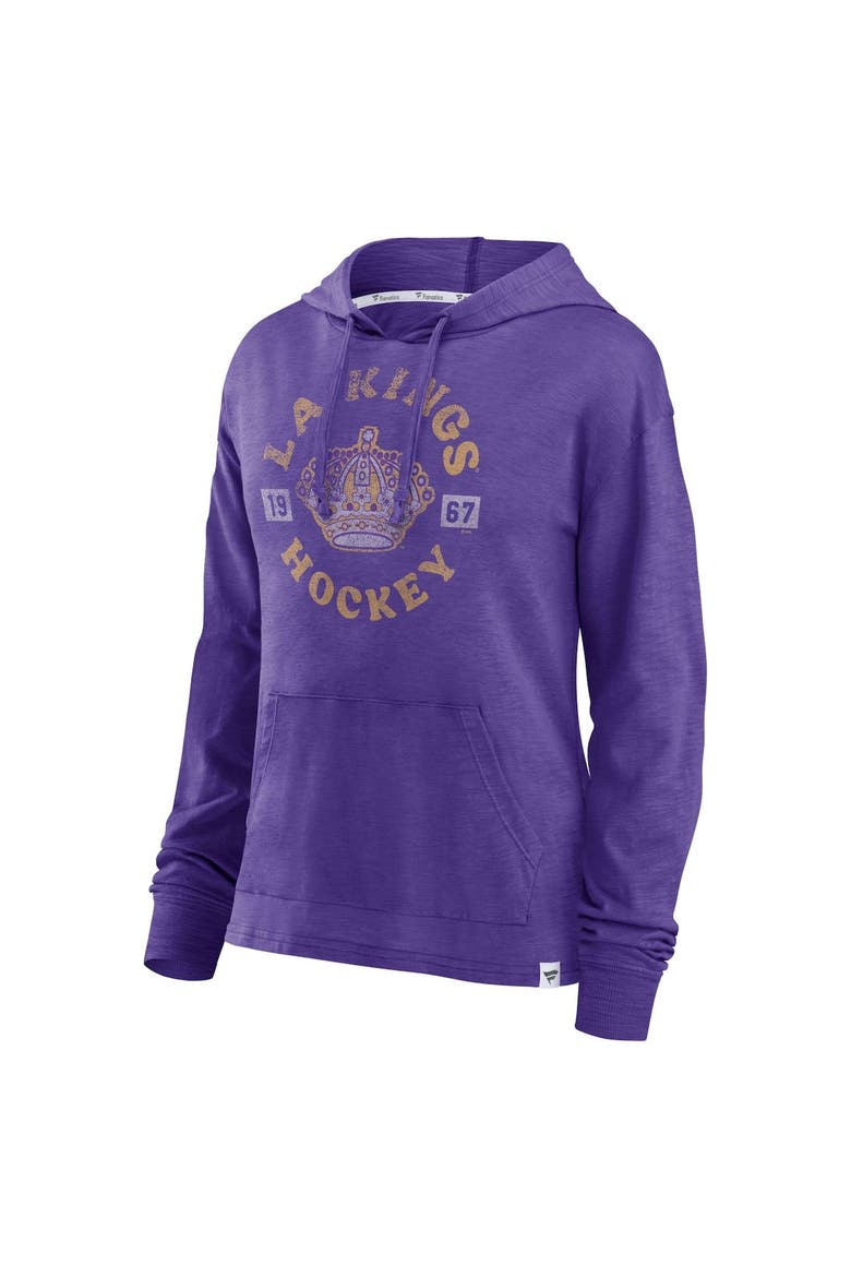 Women's Fanatics Branded Purple Los Angeles Kings Heritage Salvation Waffle Pullover Hoodie, Alternate, color, Purple