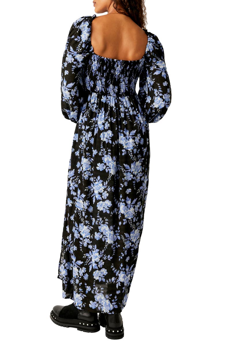 Free People Jaymes Floral Smocked Long Sleeve Maxi Dress, Alternate, color,