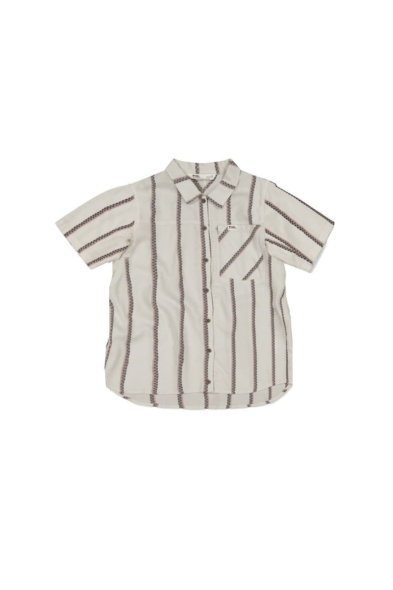 At Merino Short-Sleeve Shirt - Women's, Alternate, color, Bone Stripe