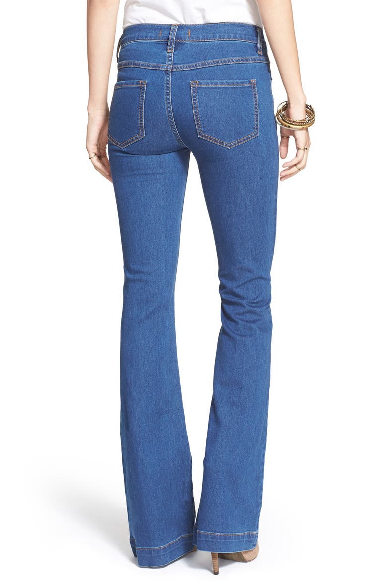 Stretch Mid Rise Flare Jeans, Alternate, color, DALLAS