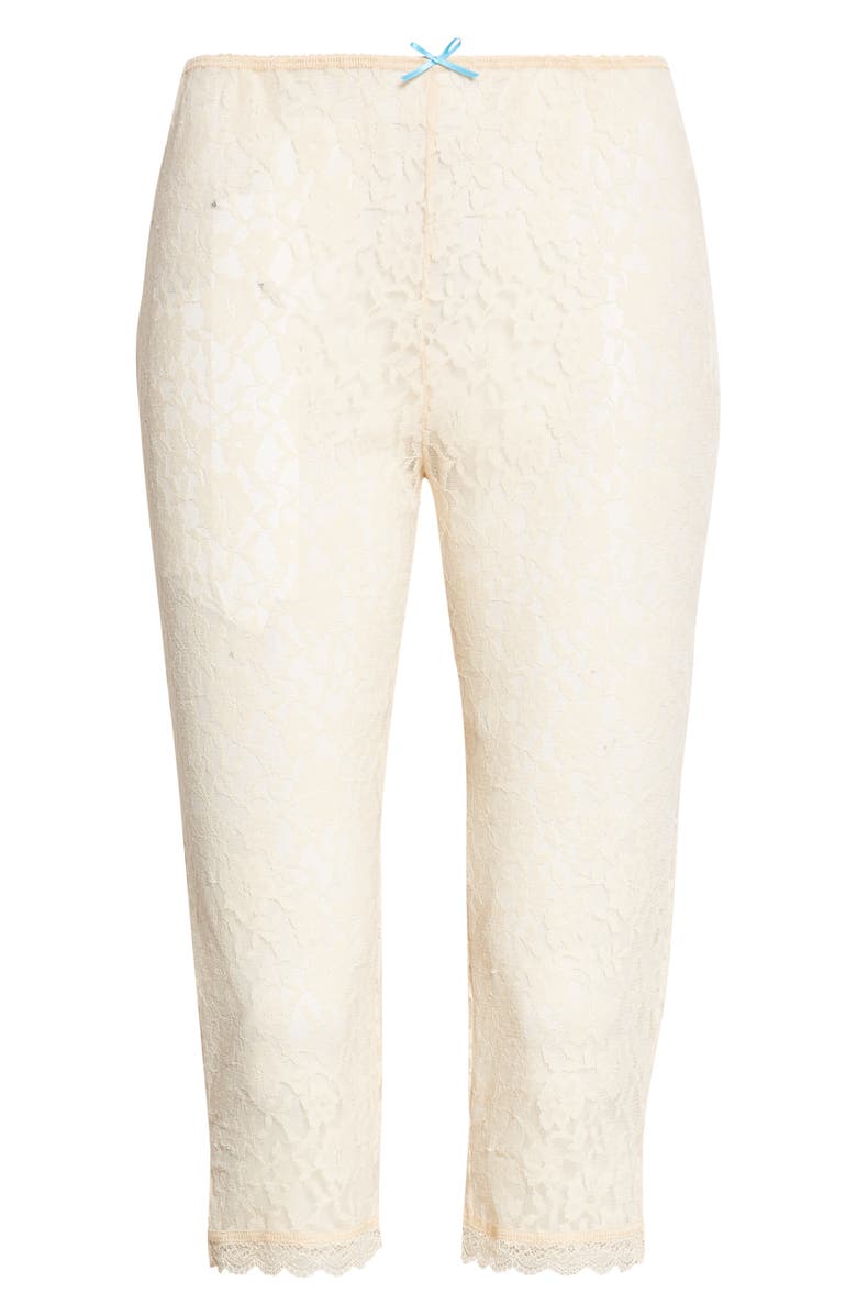 Sandy Liang Barlow Lace Capris, Alternate, color, Ivory