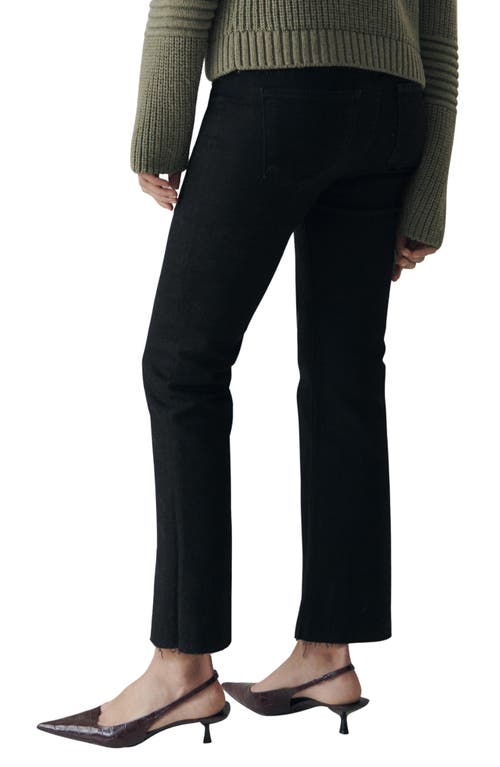 Mango Crop Flare Maternity Jeans In Black Denim
