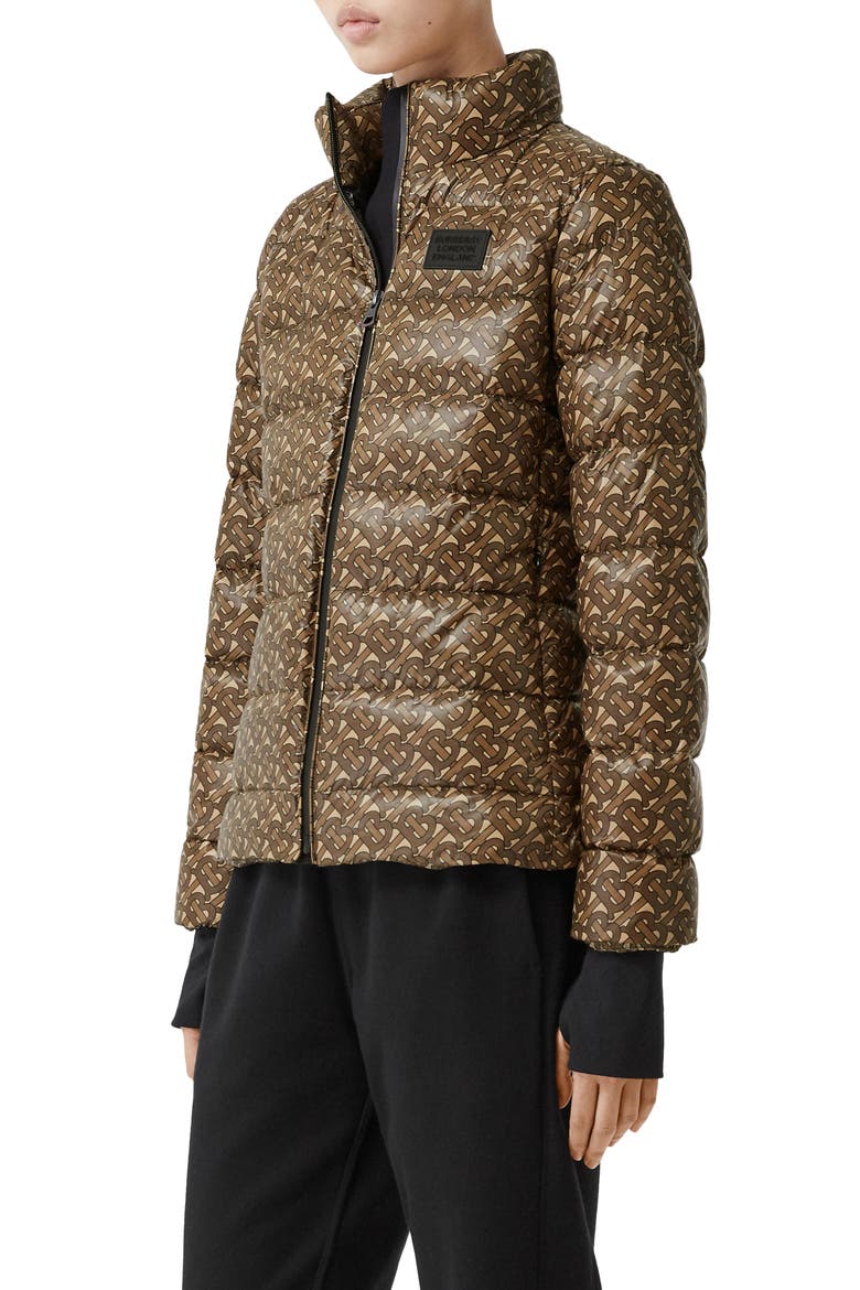 TB Monogram Print Pentland Down Puffer Jacket, Main, color, BRIDLE BROWN