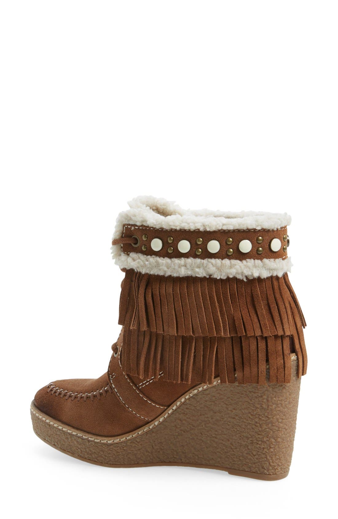Sam Edelman 'Kemper' Fringe Wedge Bootie, Alternate, color, 