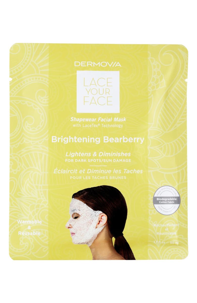 Dermovia Lace Your Face Brightening Bearberry Compression Facial Mask, Main, color,