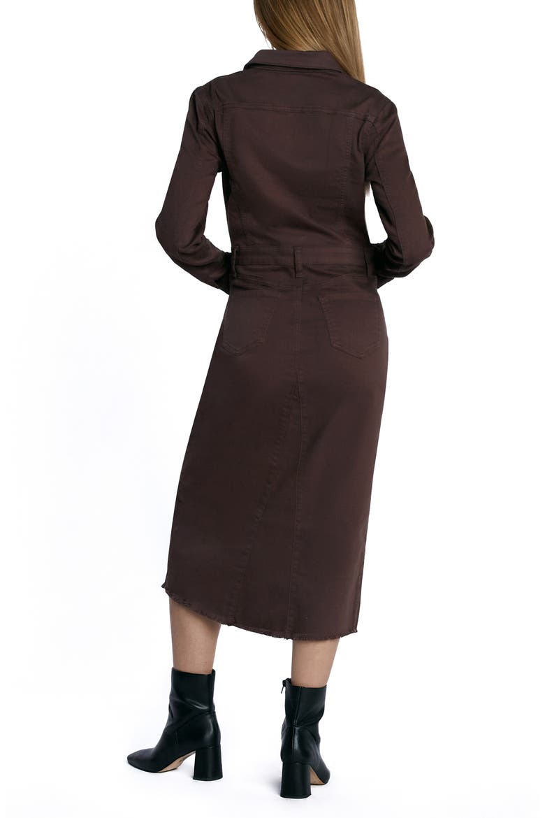 Piece Dyed Denim Dress, Alternate, color, DARK CHOCOLATE