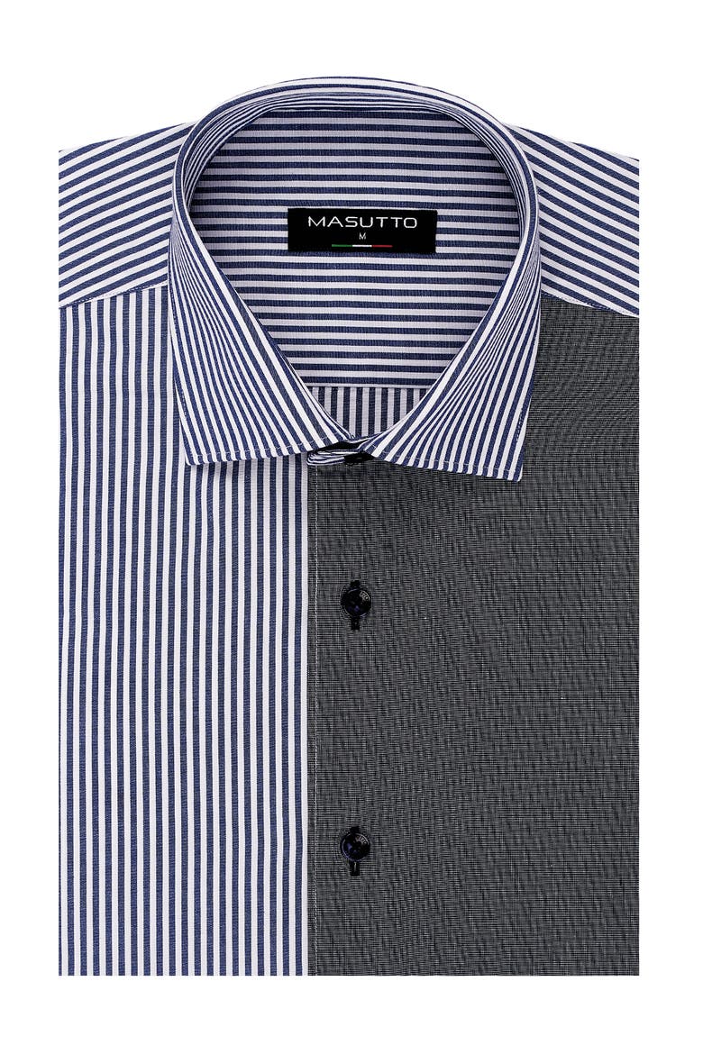 Emilio Print Button-Up Short Sleeve Shirt, Main, color, Navy Blue