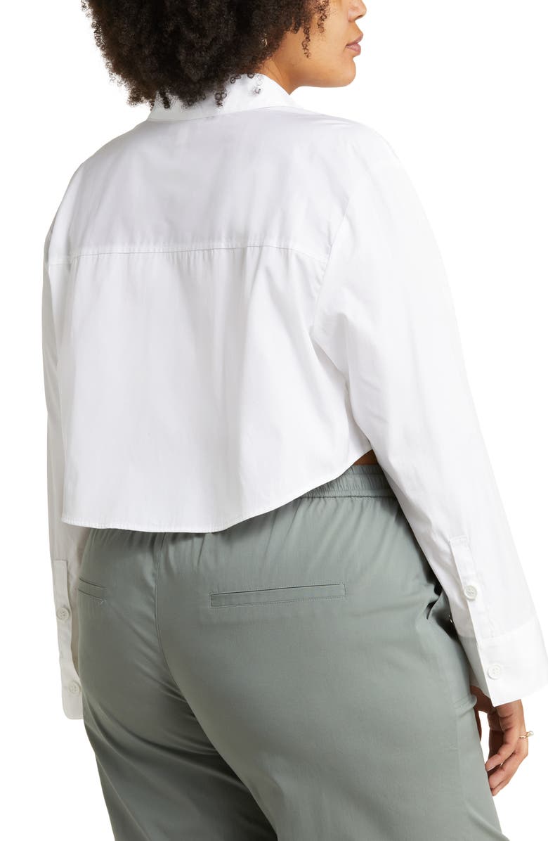 Open Edit Crop Button-Up Shirt, Alternate, color, 