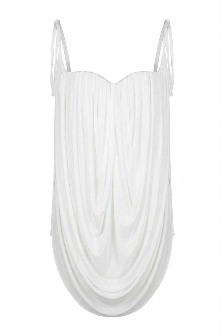 Draped Sweetheart Chiffon Camisole Top, Alternate, color, Ivory
