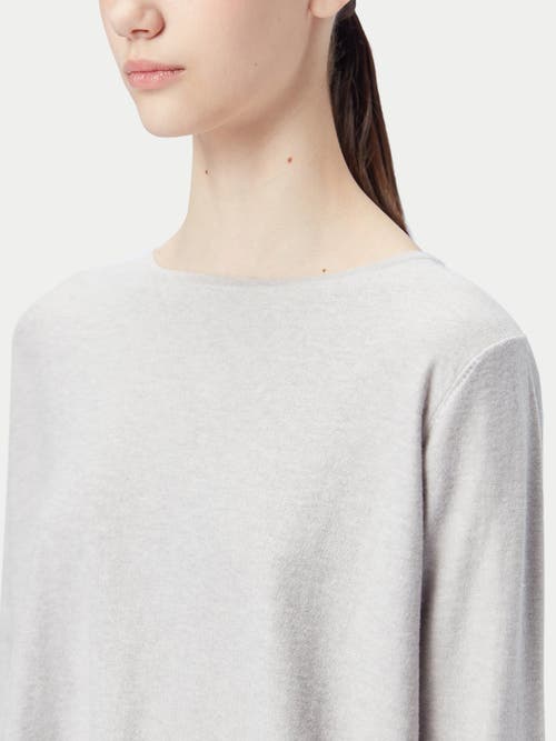 Gobi Mongolian Cashmere Boatneck Cotton Silk Cashmere Sweater In Wind Chime