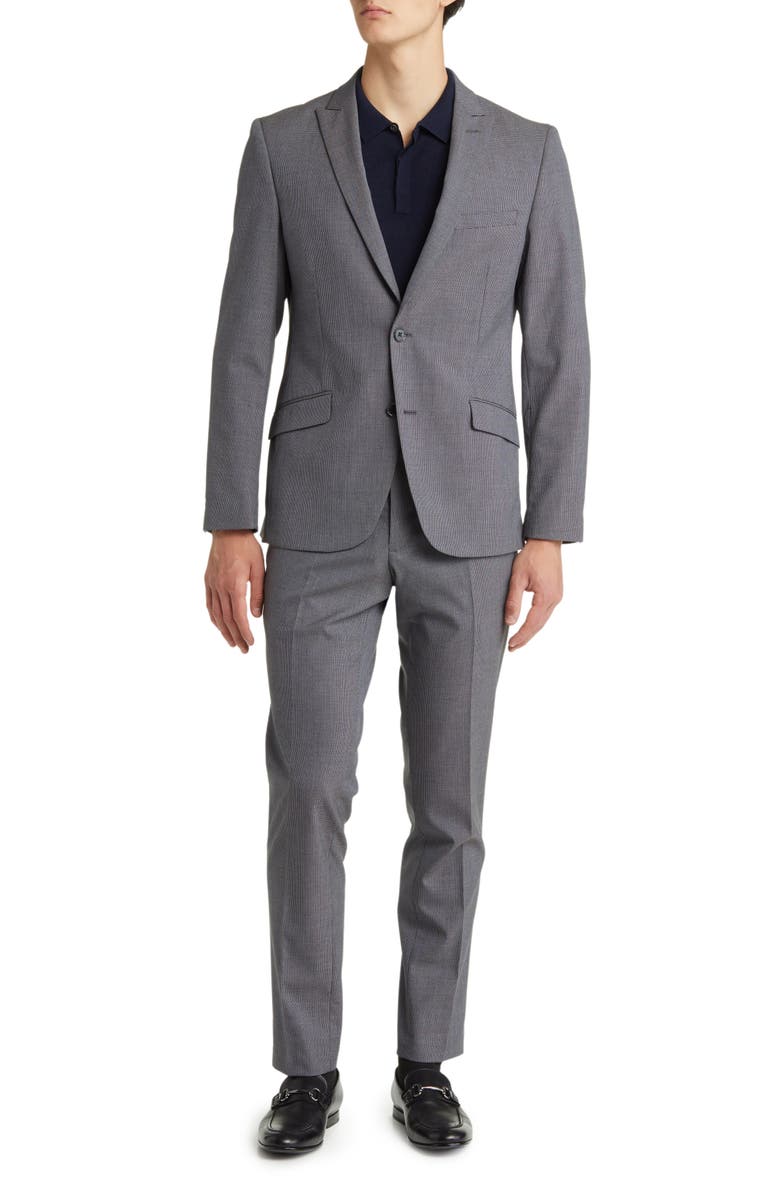 SAVILE ROW CO Microcheck Suit, Main, color, Grey
