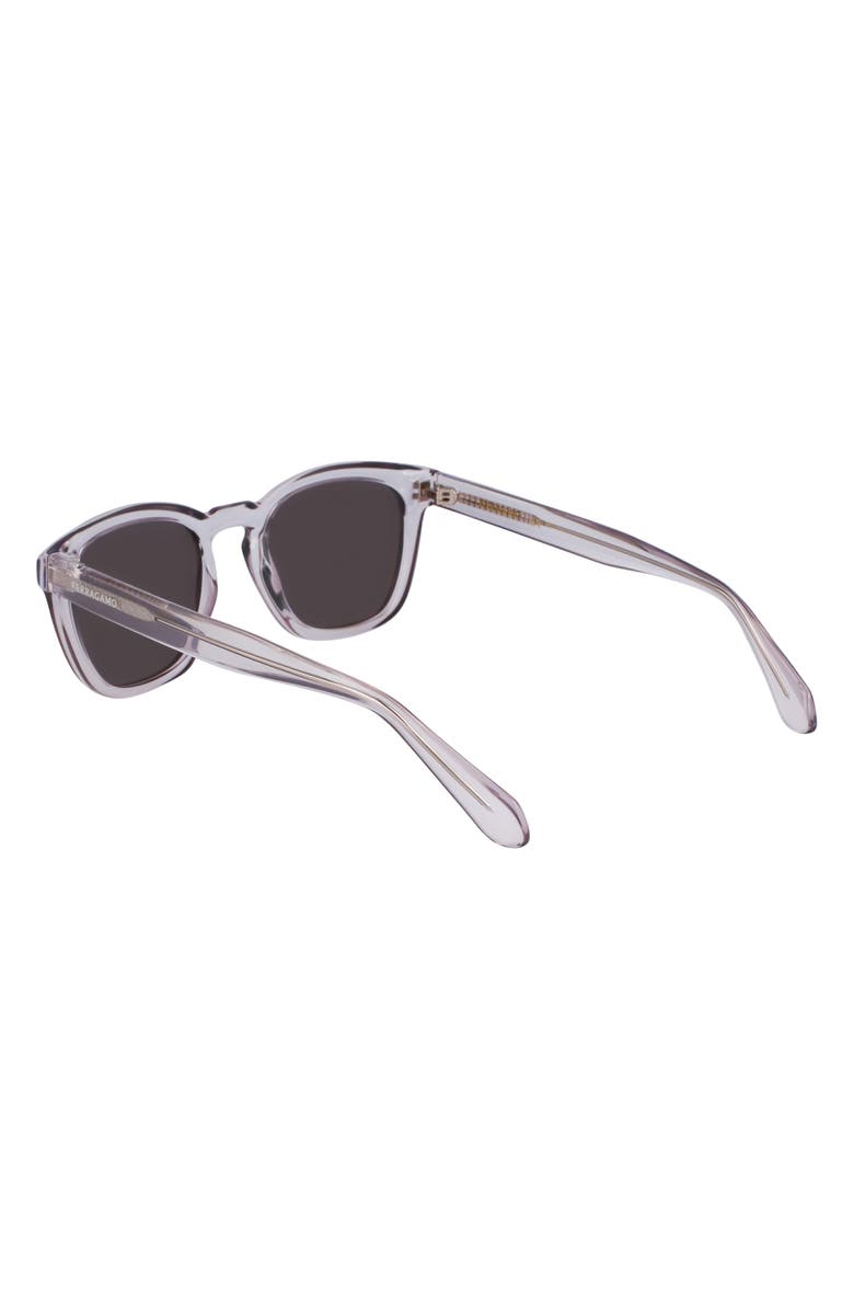 FERRAGAMO 50mm Modified Rectangular Sunglasses, Alternate, color, Transparent Grey