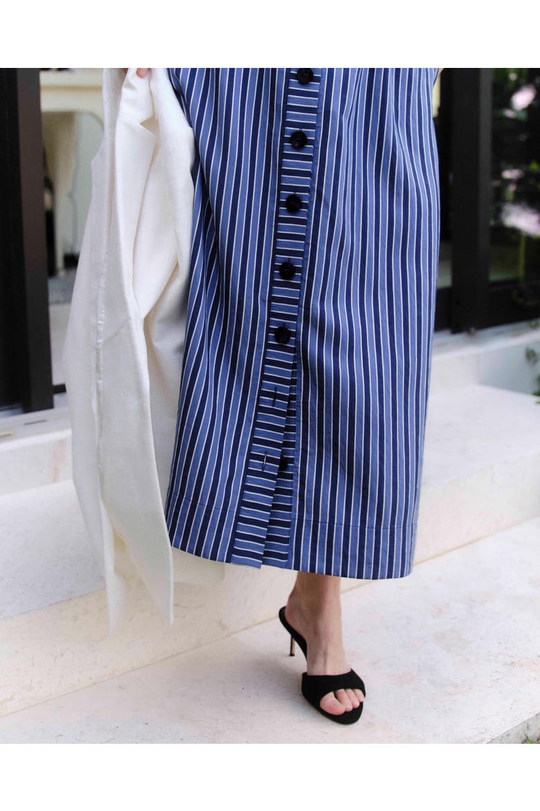 Ella Stripe Midi Skirt, Alternate, color, Coastal Stripe