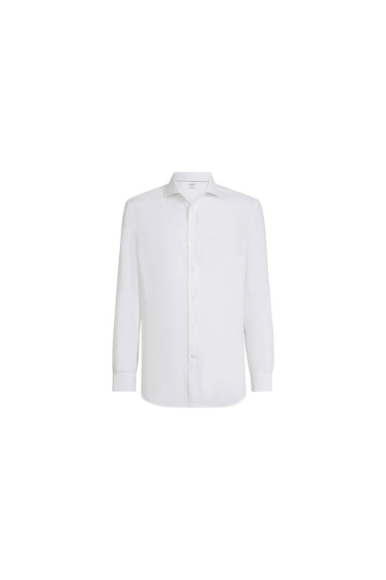 Linen shirt with spread collar, Alternate, color, White
